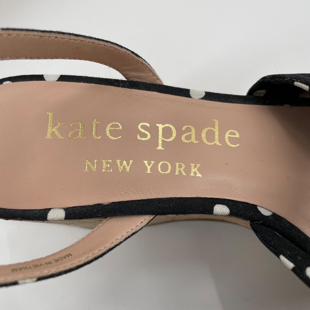 Kate Spade Julep Polka Dot Knot Cork Platform Wedges Womens 10B Preppy Coastal - Picture 5 of 9